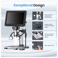 Outils de réparation de téléphones portables avec écran LCD couleur grand format 7 pouces 1080p, support métallique et télécommande