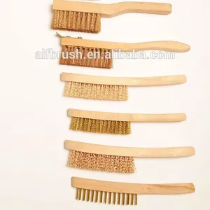 Draht bürsten aus weichem Messing borsten mit Holzgriffen