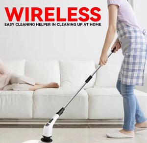 Spazzola Elettrica Senza Fili 360° per Pulizia Bagno Impermeabile con Manico Lungo e 7 Testine di Ricambio in Plastica per <span class=keywords><strong>Vasca</strong></span> e Doccia - Product Image 6