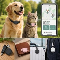 Mini traceur GPS étanche pour animaux de compagnie, dispositif anti-perte, localisateur en plastique compatible iOS Apple, alarmes de suivi