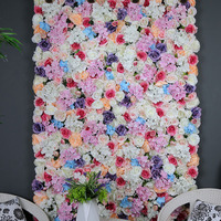 Mur de roses artificielles, panneau de décoration murale, effet 3D, panneau de fausses fleurs, pour un mariage, pour un fond de fête