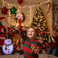 Werbeartikel Weihnachts-Rentier Transparente Kugel Drehender Lichtstab LED-Leuchtstab Kinder Weihnachts- & Feiertagsparty-Zubehör