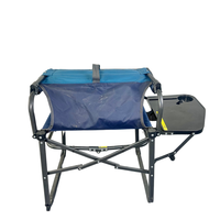 Chaise de Réalisateur Pliante d'Extérieur à Cadre en Acier avec Table Basse – Écologique, Légère, Portable, Réglable, Haute Qualité pour Jardin et Salle de Sport
