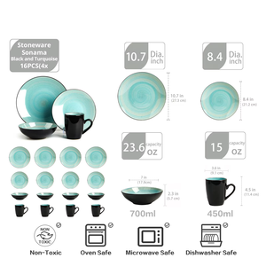 Semtember Promotion Western Style Ceramic Plates With Promotion Mug Unique Design Microwave Safe Round Dinnerware Sets for Home - Product Image 3