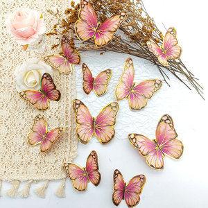Juego de 12 Pegatinas de Pared con Diseño de Mariposas 3D y Técnica de Dorado con Lámina Dorada para Decoración de Bodas y Festivales - Product Image 3