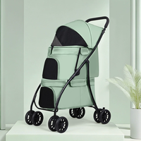 Poussette pliable à double étage pour chiens et chats de petite et moyenne taille, chariot léger pour animaux de compagnie pour l'extérieur