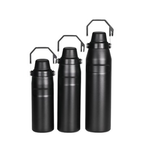 ขวดน้ำสุญญากาศสำหรับเล่นกีฬาเคลือบผง3ขนาดความจุปรับแต่งได้ - Product Image 4