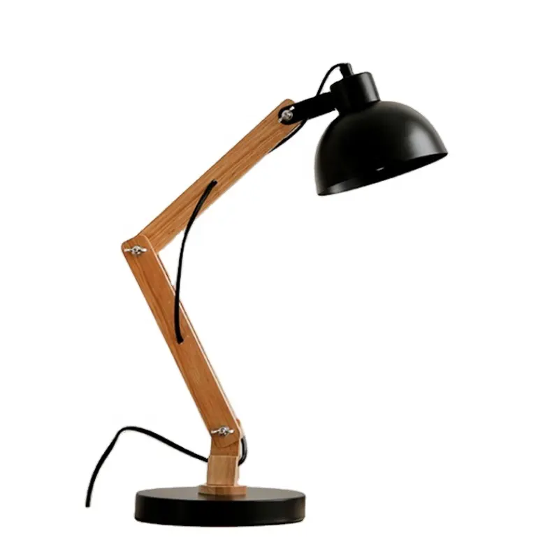 Einziehbare Klapp lampe aus Holz im nordischen Stil Körper Lese schreibtisch lampe Schlafzimmer Studie Wohnzimmer Hotel Büro Dekoration Tisch lampe