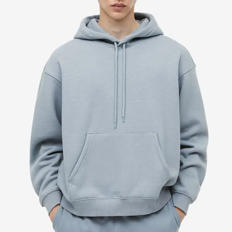 high quality custom design 100% cotton fleece drawstrings kangaroo pocket men loose fit pullover style men hoodie