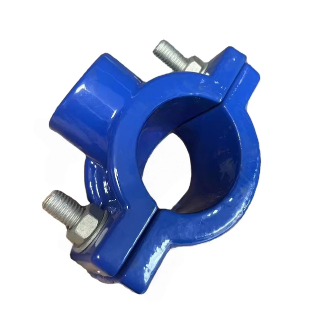 High-Pressure Stainless Steel Band Ductile Iron Di Saddle Clamp Galvanised Smooth Casting Universal Outlet Pipe Fittings
