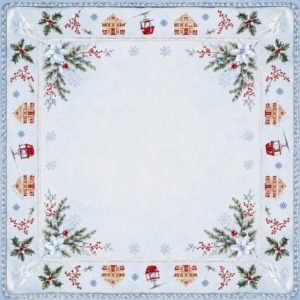 Tapis de jeu de mahjong et de jeu américain, motif hiver, ski alpin, Noël, houx, flocon de neige, antidérapant, insonorisant, pour <span class=keywords><strong>chalet</strong></span> - Product Image 1