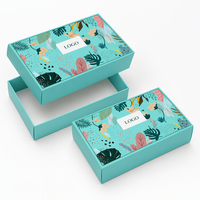 Boîte de rangement de luxe en carton ondulé kraft avec couvercle et base, personnalisable avec logo floral, pour vêtements, t-shirts, cadeaux, vente en gros