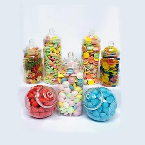 High quality Transparent Snack Jar Chocolate Beans Cookie package Plastic container for retail sale