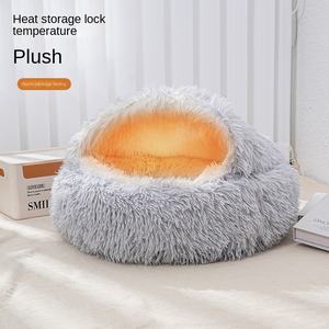 חורף חם ידידותי לסביבה קן חתול קן חמוד למחצה סגור עם בד נשלף לחיות מחמד מערת כלוב - Product Image 1