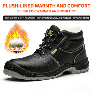 Zapatos de Seguridad con Parte Superior de Cuero y Microfibra, Puntera de Acero, Suela de TPU Antipinchazos, Entresuela Compuesta, Botas de Trabajo Industriales - Product Image 5