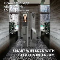 Kunci Pintu Pintar WiFi Sidik Jari Harga Pabrik dengan Interkom Wajah 3D untuk Pintu Kayu, Opsi Penyimpanan Data Cloud Kartu