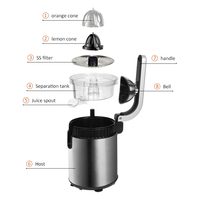 Extracteur de jus électrique 600W pour oranges, raisins, pastèques, pommes, maïs et dattes fraîches d'Afrique du Sud