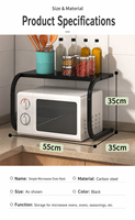 Support simple pour four à micro-ondes en acier au carbone, 55 cm, avec bras arqués, pour bouteilles d'assaisonnements, condiments et couverts