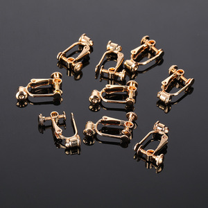Pendientes de clip tipo tornillo chapados en aleación de cobre para orejas sin perforar, accesorio de moda unisex - Product Image 3