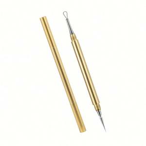 Contenant vide en forme de stylo pour huile à cuticules, argent/or, en gros, avec impression sérigraphiée - Product Image 2