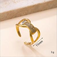Cincin Stainless Steel Mewah Unisex dengan Tali yang Dapat Disesuaikan