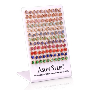 Juego de pendientes chapados en oro con circonitas, accesorios de joyería - Product Image 2