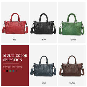 Cartera Luxury Genuine Leather Solid Color Open Closure Fashion Women's <b>Large</b> Capacity Shoulder & Crossbody <b>Handbag</b> - Product Image 3