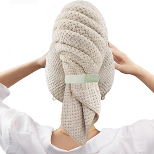 2024 nuovo arrivo grande microfibra Anti crespo per capelli asciugamano per capelli avvolgente con cinturino elastico per le donne - Product Image 3