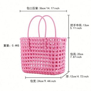 Sacs à main tissés en PVC pour femmes, colorés, imperméables, pour la plage, le shopping, et le transport - Product Image 6