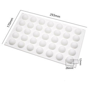 C19 35 Loch Halbrunde Mooncake-Form 3D-Kuchen Silikon form Dessert Backform Halbrunde Mousse-Kuchen Dekorations formen - Product Image 5