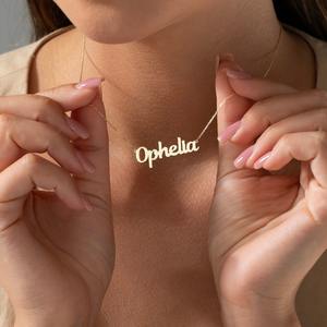 <span class=keywords><strong>Collier</strong></span> personnalisé avec nom XF Jewelry, pendentif en acier inoxydable avec lettre anglaise - Product Image 4