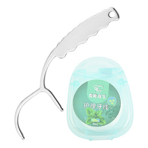 Eco-friendly stainless steel dental floss handle, interdental cleaning <b>toothpick</b> stick, tooth pick, portable home dental care - Product Image 3