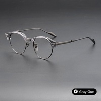 Nouveautés 0080 : Montures de lunettes rétro de haute qualité en acétate et titane pour lunettes optiques. Vente en gros de haute qualité.