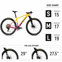 Bicicleta de Montaña de Fibra de Carbono con Transmisión de 12 Velocidades, Frenos Hidráulicos, Pintura Degradada de 29 Pulgadas