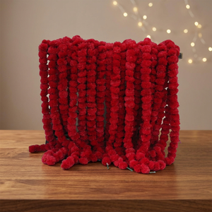 Guirlande de fleurs de souci artificielles personnalisées plus moelleuses de haute qualité pour la décoration d'Halloween de mariage indien - Product Image 4