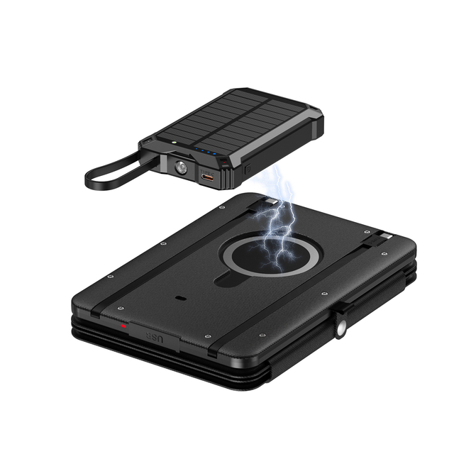 Outdoor Multifunctional Portable Solar Charging Panel Foldable 10000mah Powerbank Output Device Camping Tool