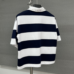 Polo da <span class=keywords><strong>Uomo</strong></span> QIANSHI 100% Cotone <span class=keywords><strong>a</strong></span> <span class=keywords><strong>Righe</strong></span> Pesanti da Golf, Rugby e Calcio - Prodotte Direttamente - Product Image 2