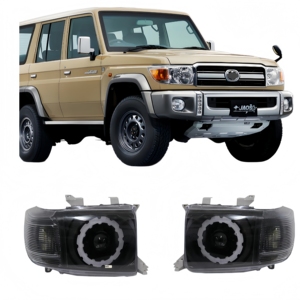 Phares avant projecteurs complets <span class=keywords><strong>4x4</strong></span> tout-terrain motif fleur de prunier pour Land Cruiser Série 70 LC78, amélioration LC71 LC76 LC79 - Product Image 2