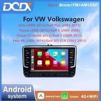 SJ untuk Volkswagen Layar 7" Radio Mobil Universal 2-USB Type-C, Dengan Wireless CarPlay Android Auto, Pemutar Stereo Mobil Multimedia