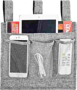 Top Sales Adjustable Linen Fabric <b>Collapsible</b> Hanging Bedside Caddy <b>Storage</b> Organizer Bed Folding <b>Storage</b> Bags Home Organization - Product Image 4