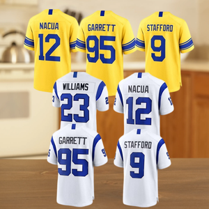 Maillot de football pour homme, séchage rapide, respirant, cousu, personnalisable avec nom et numéro, vêtements de sport - Product Image 1