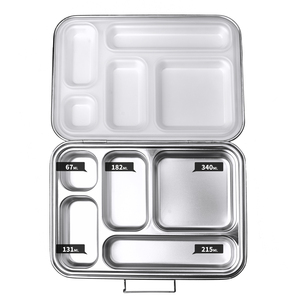 Square Factory Custom Bento Lunch Box Stainless Steel With Silicone Lid