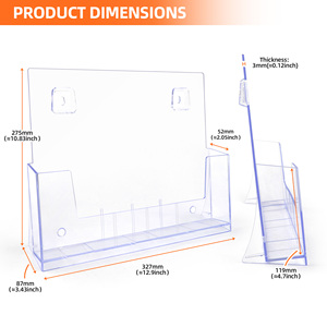Porte-brochures debout en acrylique <span class=keywords><strong>Présentoir</strong></span> de brochures Porte-brochures en plastique pour catalogue de signets de littérature de flyer - Product Image 2