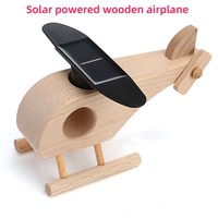 Hélicoptère en bois solaire électrique à monter soi-même, modèle d'expérimentation éducative précoce pour enfants, jouet cadeau assemblé