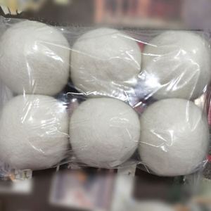 Boules de séchage réutilisables en laine naturelle blanche, adoucissant textile pour sèche-linge - Product Image 6