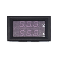 (Rojo Azul 10A) Medidor Digital de Voltaje y Corriente DC0-100V 10A LED con Pantalla Dual y Ajuste Fino