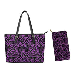 Sacs à main de voyage pour femmes, fourre-tout à imprimé polynésien, sac à épaule pour dames, portefeuille assorti - Product Image 3