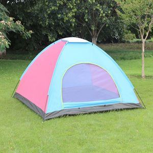 Carpa de Camping de Verano para 3-4 Personas, Una Habitación, Impermeable, Resistente al Sol, Tela Plateada 170T, 200X200x135cm, Diseño Diagonal - Product Image 3