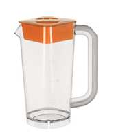Carafe à eau en PC de qualité alimentaire avec poignée - Carafe à boisson transparente avec couvercle coloré pour café et maison Bouilloire à eau durable