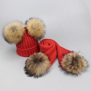 Unisex Trẻ Em Trẻ Em Bé Phụ Nữ Mùa Đông Mũ Beanie Cô Gái Bé Trai Gấu Trúc Fox Fur Pom <span class=keywords><strong>Bobble</strong></span> <span class=keywords><strong>Hat</strong></span> <span class=keywords><strong>Crochet</strong></span> Trượt Tuyết Mũ Khăn Choàng Bộ - Product Image 6